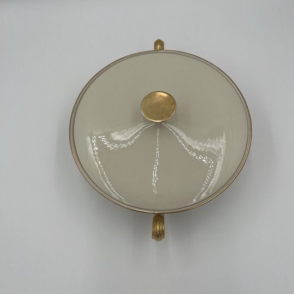 Lenox Serving Tureen with Lid Gold Trim Floral Pattern Porcelain Dish - Picture 5 of 12